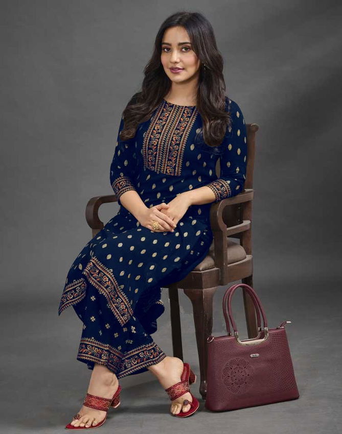 Reeva By Lichi Rayon Designer Kurtis With Palazzo Catalog